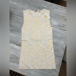 Marie Oliver Cream Floral Jacquard Sleeveless Tank